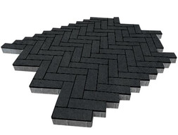 Тротуарная плитка Паркет, 60 мм, чёрный, гладкая